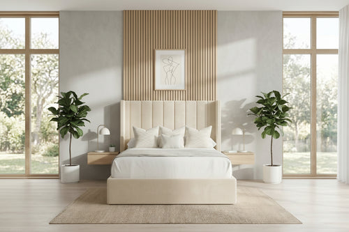 Arezzo Velvet Wingback Bed