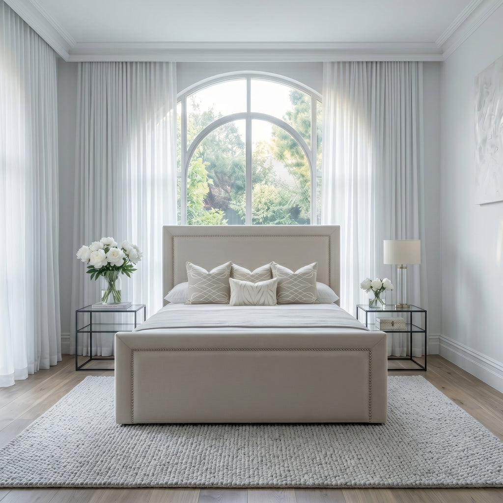 Hannah Studded Upholstered Bed Frame