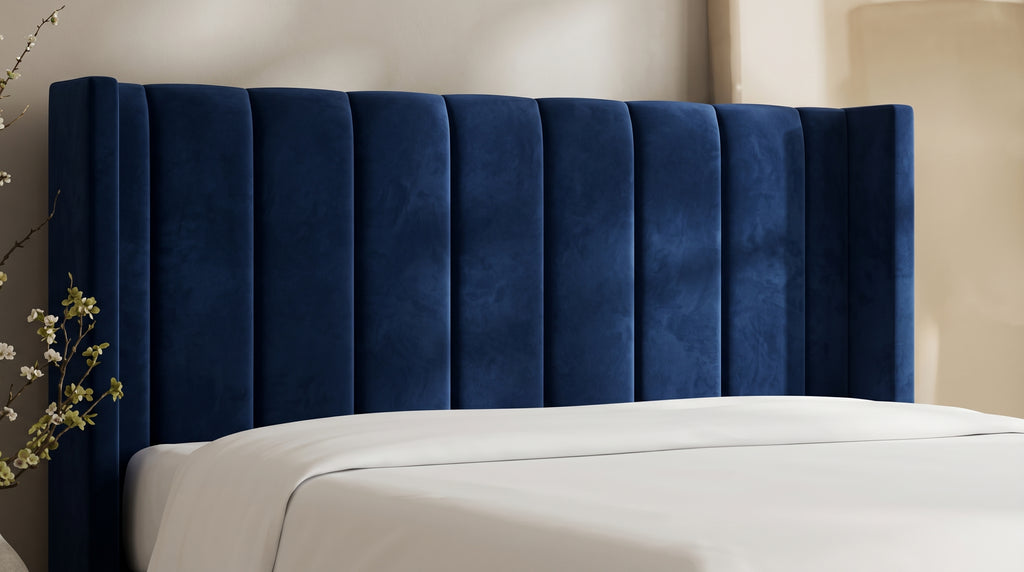 Rosemary Velvet Wingback Bed Frame