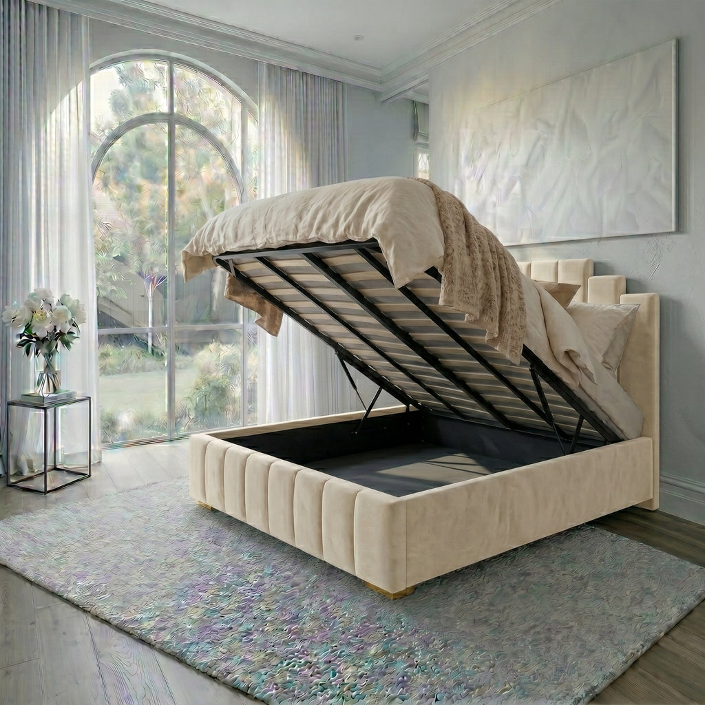 2026 Art Deco Ottoman Storage Bed Frame Collection