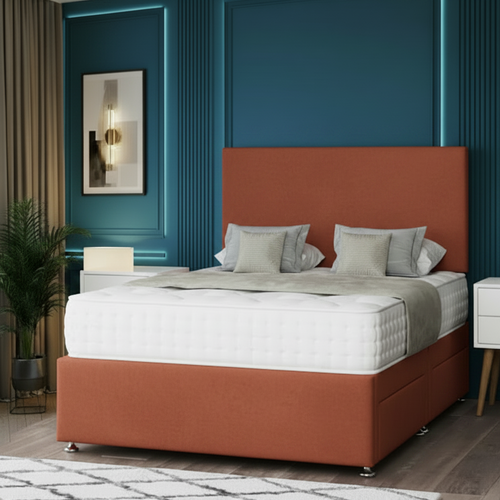 leah divan bed, luxury divan bed uk, storage divan bed frame, upholstered fabric divan bed, pocket sprung mattress bed, memory foam divan bed, handmade uk bed frame, modern bedroom divan bed, storage bed with drawers, premium upholstered bed set