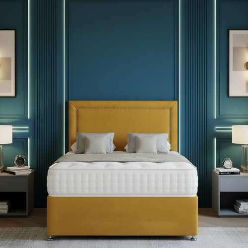 Luxury Alaska Beading Storage Divan Bed