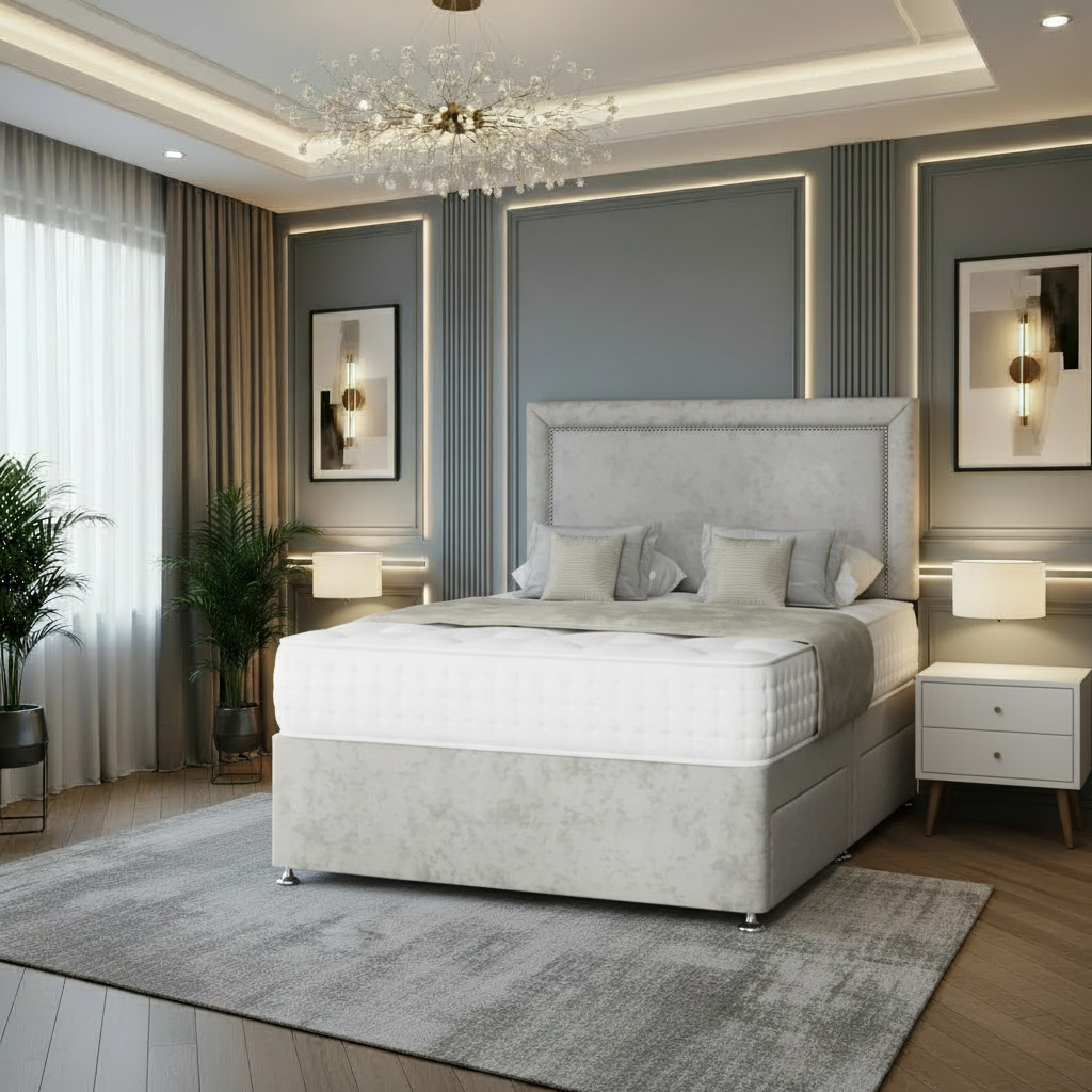 Luxury Alaska Beading Storage Divan Bed bedclub