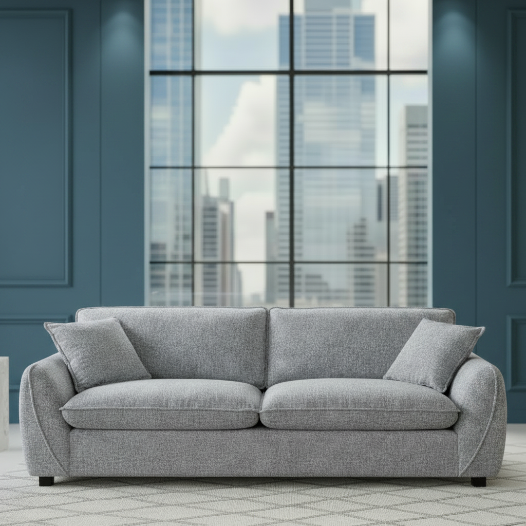 misko sofa, grey 2 seater sofa, modern sofa, contemporary sofa, fabric sofa, comfortable sofa, living room sofa, compact sofa, stylish sofa couch, modern grey sofa 🛋️