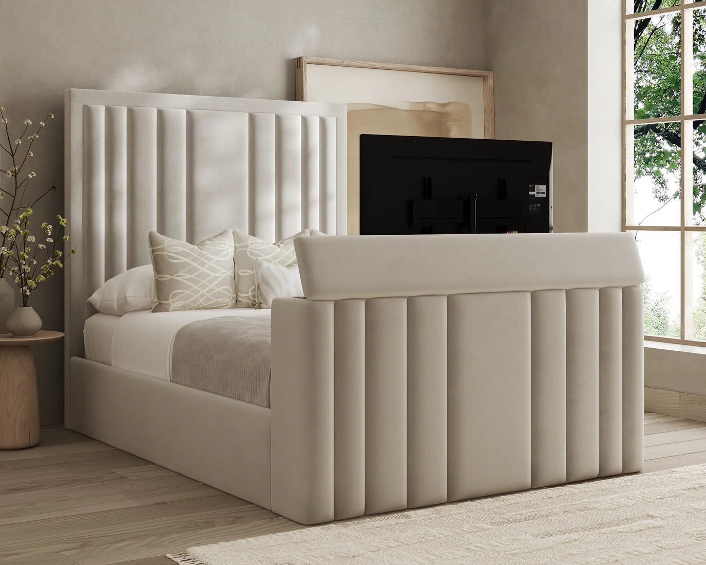 Snuggle Velvet TV Storage Bed