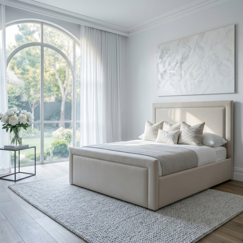 Hannah Studded Upholstered Bed Frame