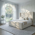 Elegant Dora Lined Wingback Bed