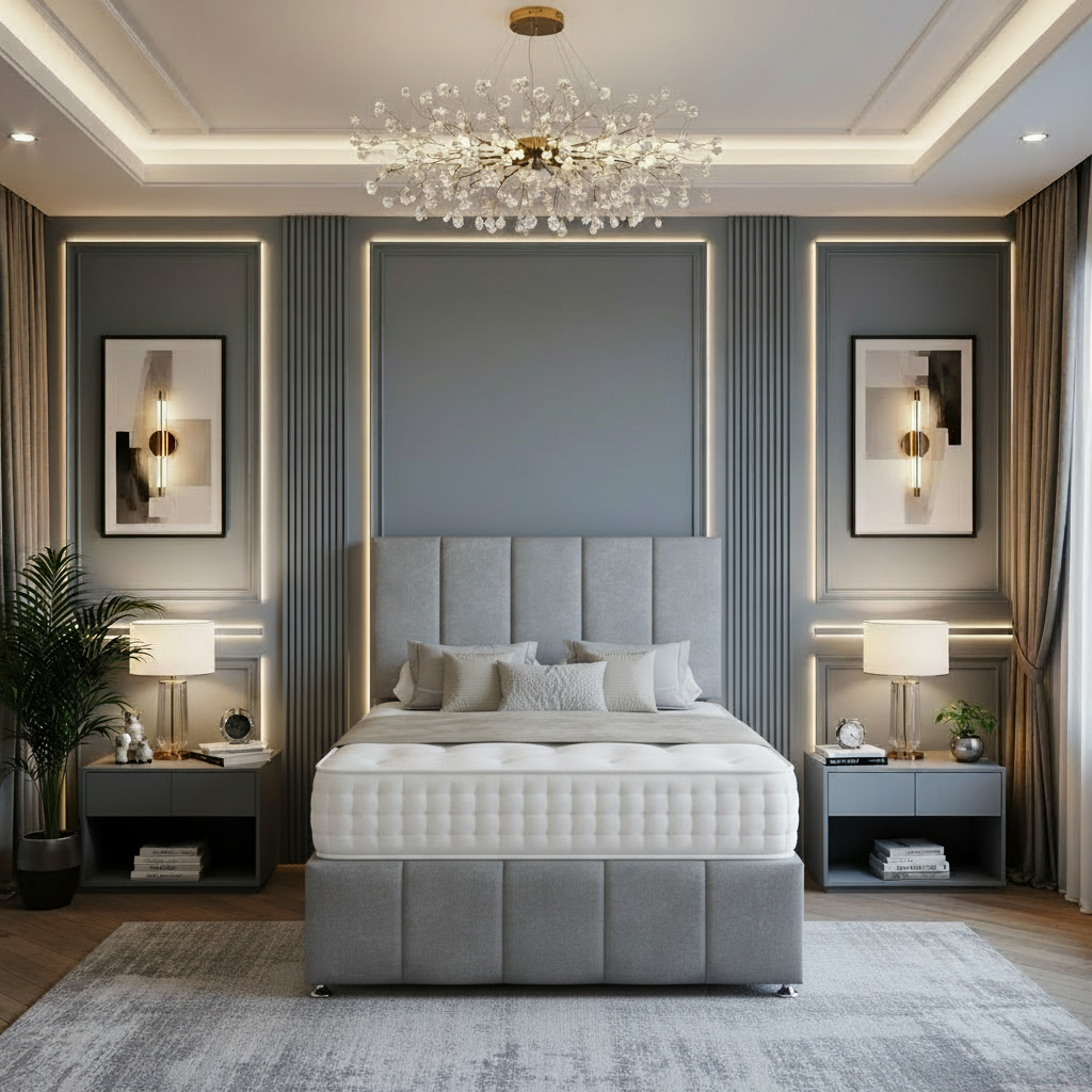 serene divan bed, luxury divan bed uk, upholstered divan bed frame, storage divan bed with drawers, pocket sprung mattress bed, memory foam divan bed, handmade uk bed frame, modern bedroom divan bed, premium fabric bed set, divan bed with headboard