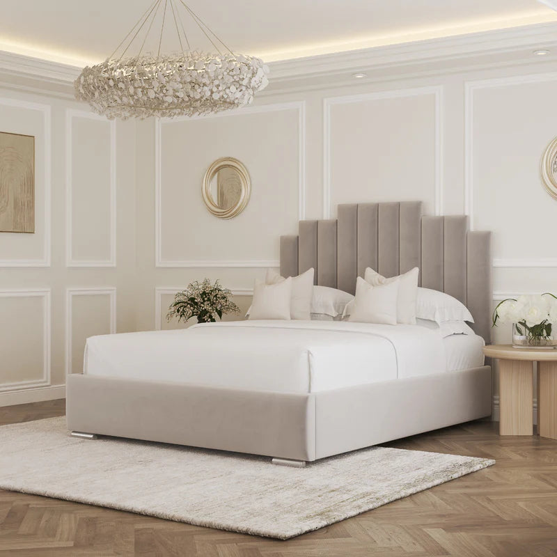 Skyline Elegant Bouclé Upholstered Bed