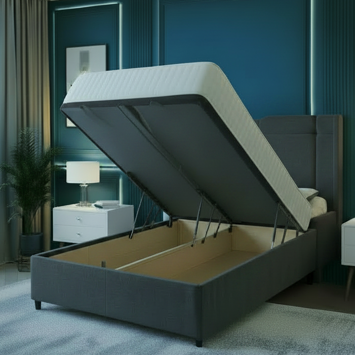 Charlotte Ottoman Divan Bed – Floorstanding Headboard