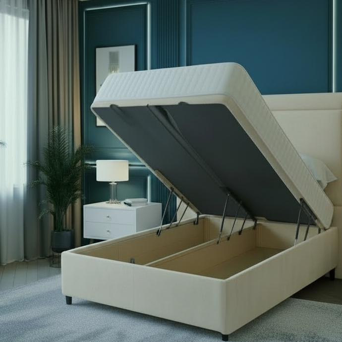 Francis Beading Wing Ottoman Bed