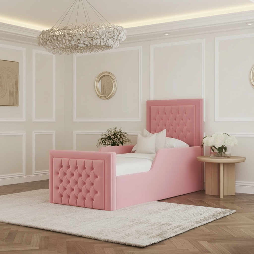 Snoozle Kids Chesterfield Upholstered Bed