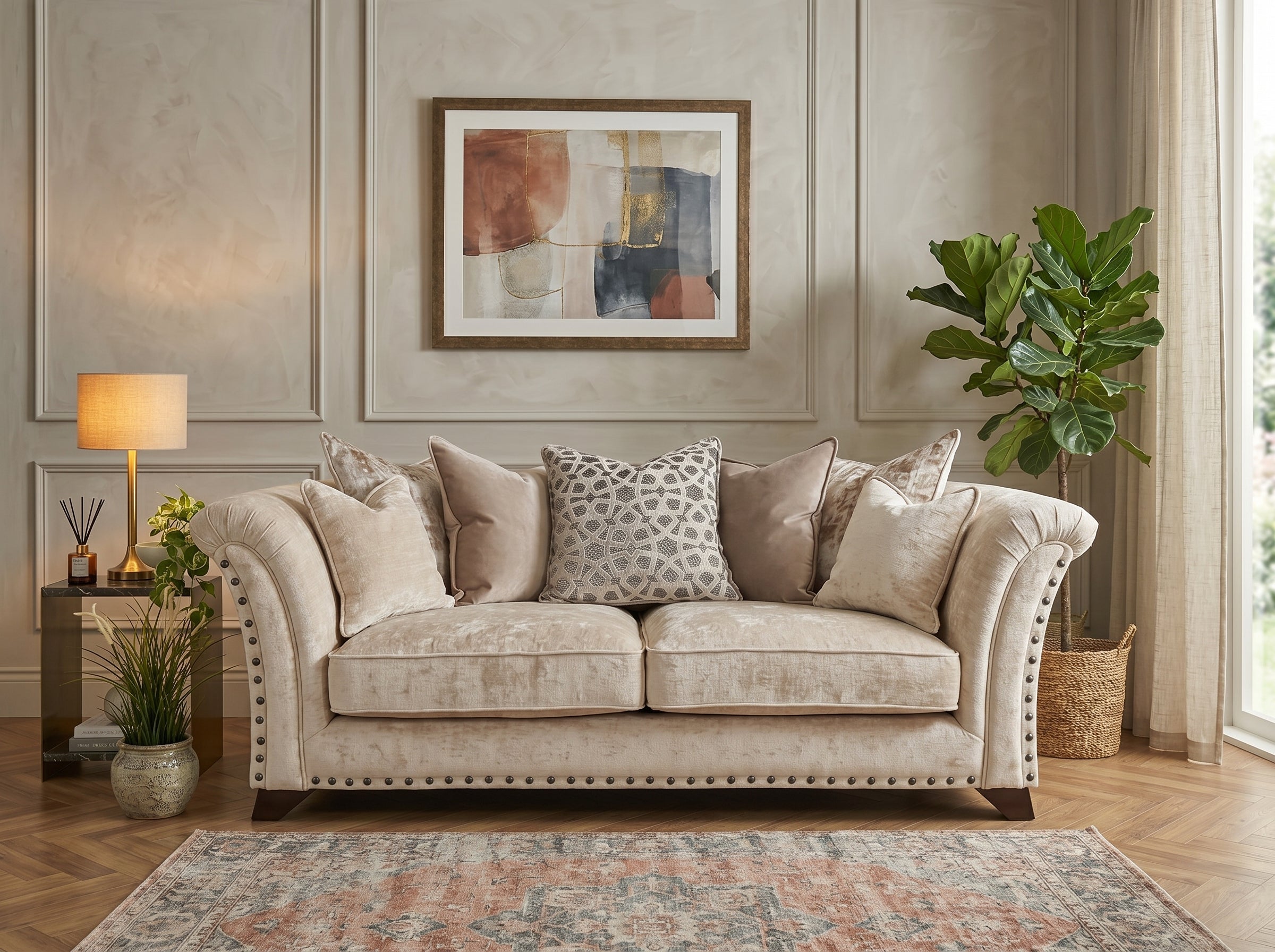 Harrison Luxury Sofa with Custom Size & Premium Fabric Options