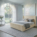 Luxury Wingback Bed with Ottoman Storage