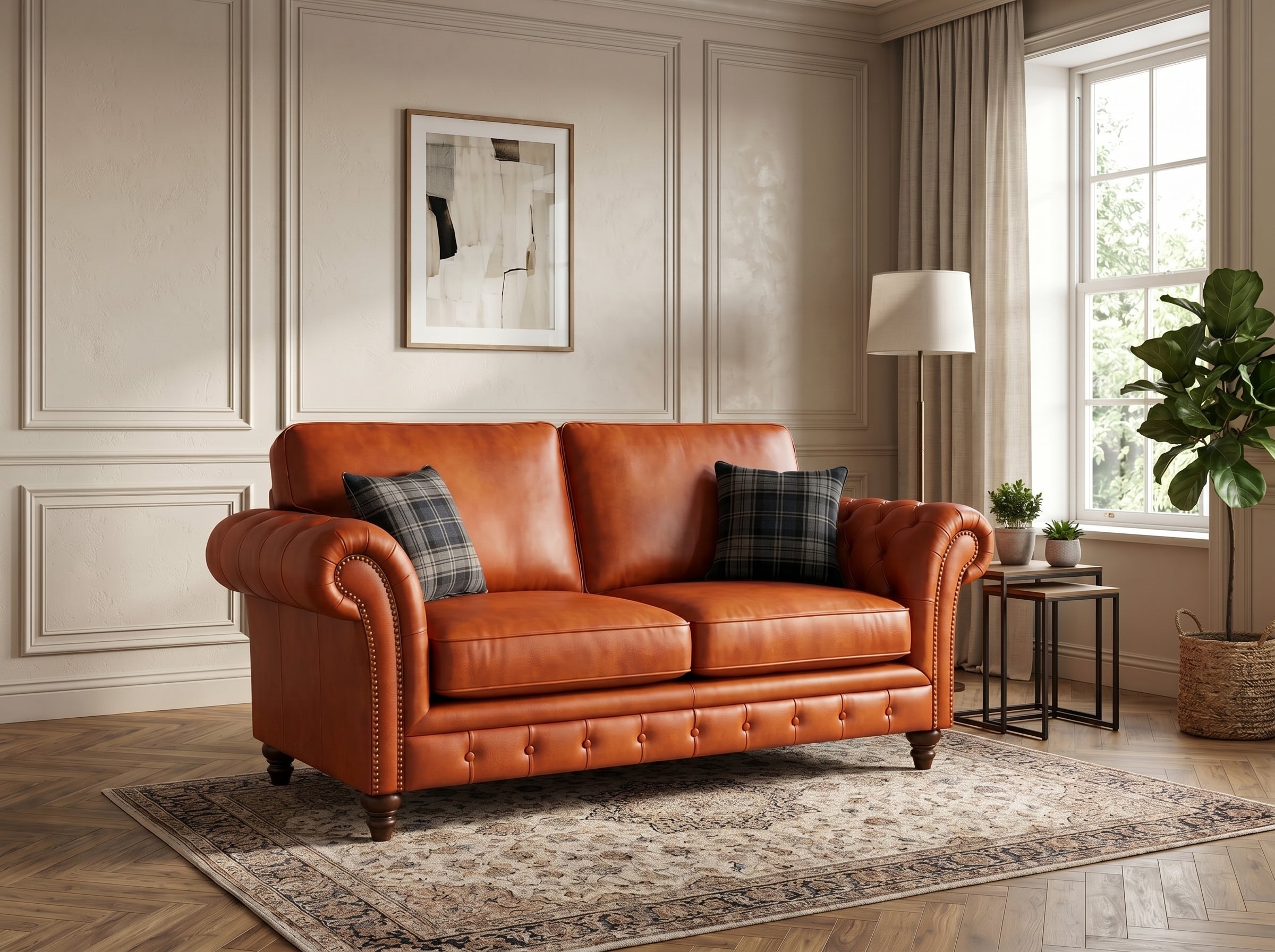 Oakland Tan Suede Sofa Set