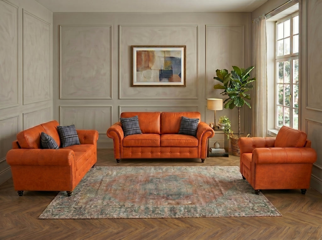 Oakland Tan Suede Sofa Set
